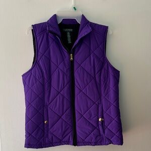 Ralph Lauren Women's Vibrant Purple Quilted Vest